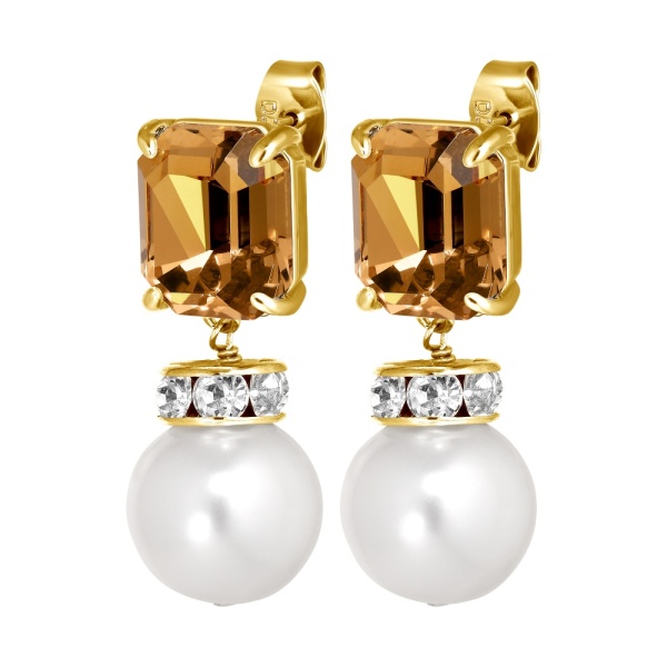 Dyrberg Kern Wali Gold Earrings - Golden/White Pearl